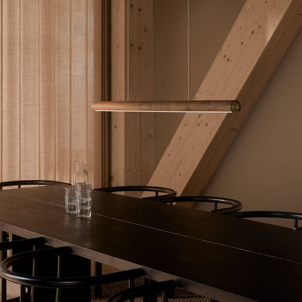 DFTP by Nordlux Lampada a sospensione Akeno, dimmerabile, Legno scuro, Soggiorno / Sala da pranzo, Legno, Moderno, Lampada a sospensione