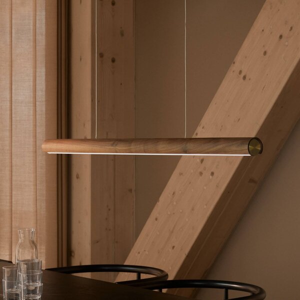 DFTP by Nordlux Lampada a sospensione Akeno, dimmerabile, Legno scuro, Soggiorno / Sala da pranzo, Legno, Moderno, Lampada a sospensione