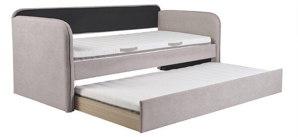 Letto a scomparsa in tessuto taupe 90 x 190 cm EDISON