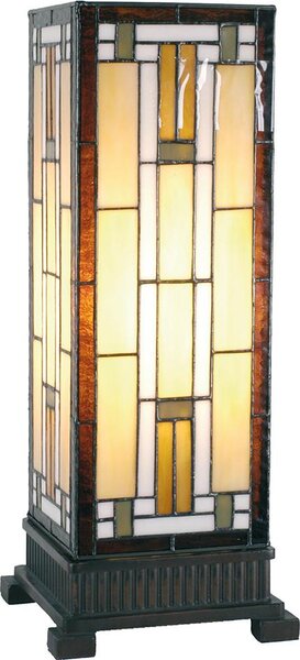 Lampada da tavolo Tiffany Clayre & Eef 18x45 cm in vetro marrone beige