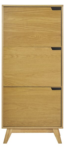 Buffet alto scandinavo in legno chiaro di hevea L60 cm LEENA