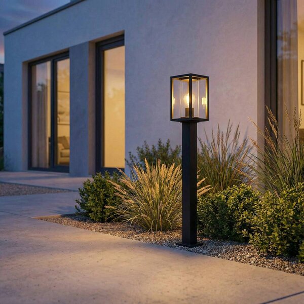 Lampioncino da giardino Ferda Lucande, dimmerabile, Nero, Alluminio, Moderno, Lampada da esterni