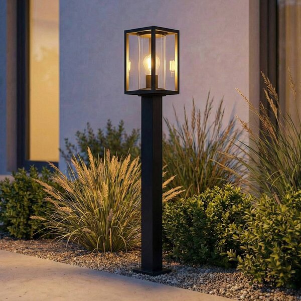 Lampioncino da giardino Ferda Lucande, dimmerabile, Nero, Alluminio, Moderno, Lampada da esterni