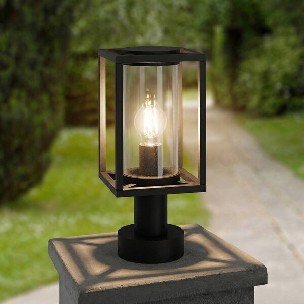 Lampione da giardino Ferda Lucande, dimmerabile, Nero, Alluminio, Moderno, Lampada da esterni