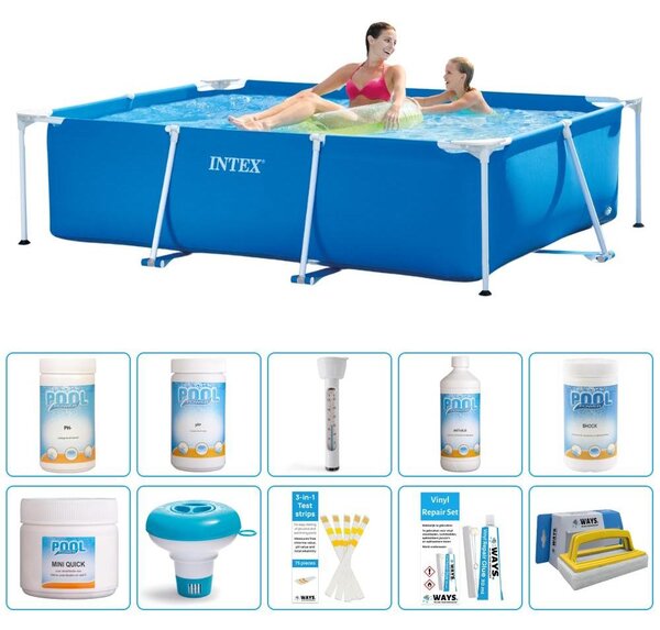 Piscina fuori terra rettangolare - 220x150x60 cm - 11 pezzi - Modello S43237