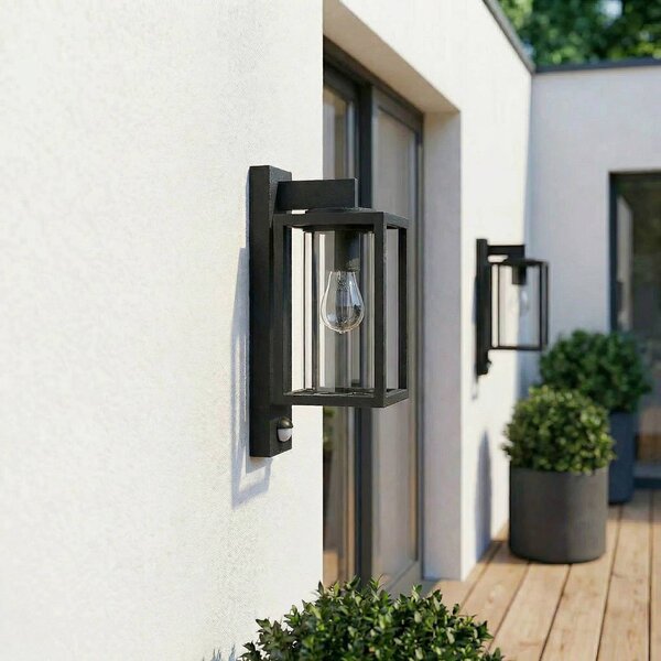 Lucande Applique da esterno Ferda, set 2, sensore antracite IP44 Ferda Lucande, dimmerabile, Nero, Alluminio, Moderno