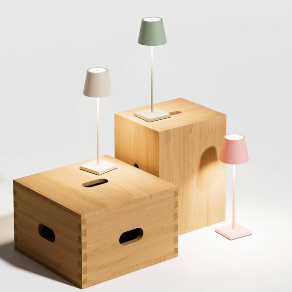 Sigor Nuindie Lampada da tavolo ricaricabile a LED, USB-C, beige, IP54, Nuindie, dimmerabile, Crema / Ambra, Soggiorno / Sala da pranzo, Alluminio, Moderno