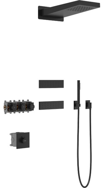 Mexen Fall set doccia da incasso, nero - 7602-04-70