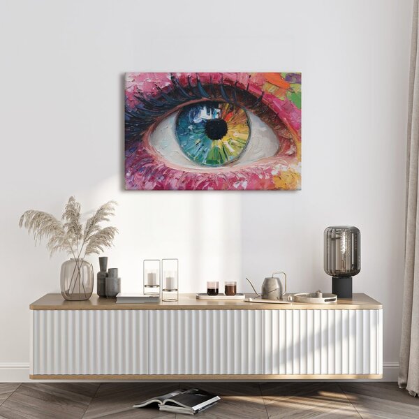 Quadro su tela – Occhio arcobaleno astratto