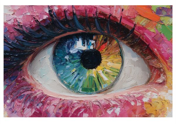 Quadro su tela – Occhio arcobaleno astratto