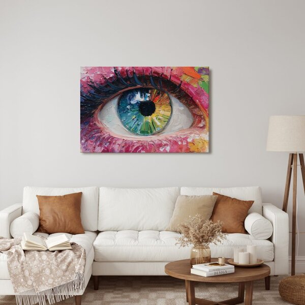 Quadro su tela – Occhio arcobaleno astratto
