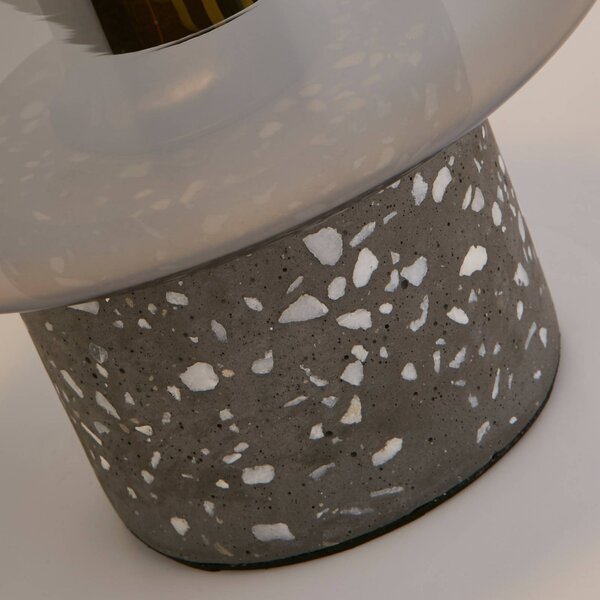 Searchlight X Lampada da tavolo Vessel, grigio / grigio fumo, cemento, vetro