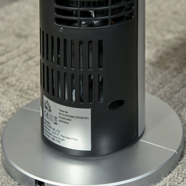 HOMCOM Ventilatore colonna 40W timer 3 velocità 3 modalità telecomando touchscreen oscillante silenzioso