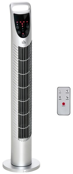 HOMCOM Ventilatore colonna 40W timer 3 velocità 3 modalità telecomando touchscreen oscillante silenzioso