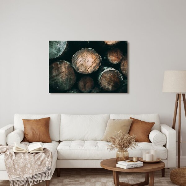 Quadro su tela – Tronchi di legno da vicino