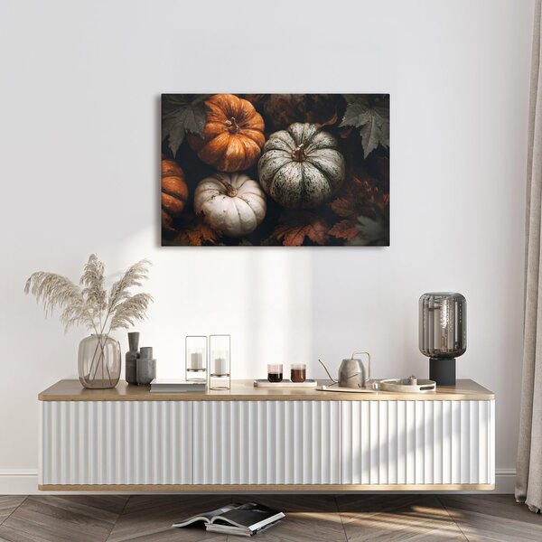 Quadro su tela – Zucche colorate autunnali