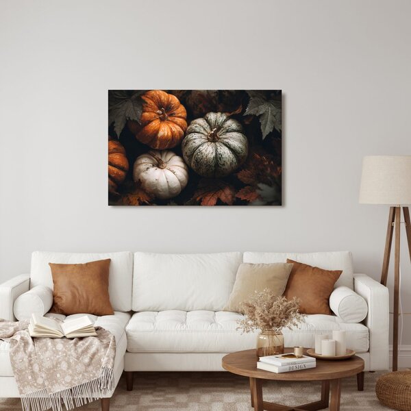 Quadro su tela – Zucche colorate autunnali