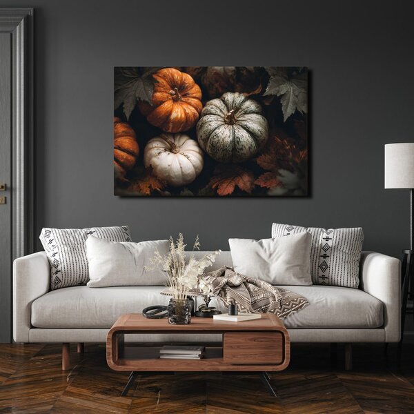 Quadro su tela – Zucche colorate autunnali
