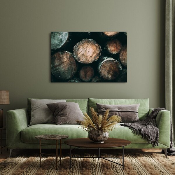 Quadro su tela – Tronchi di legno da vicino