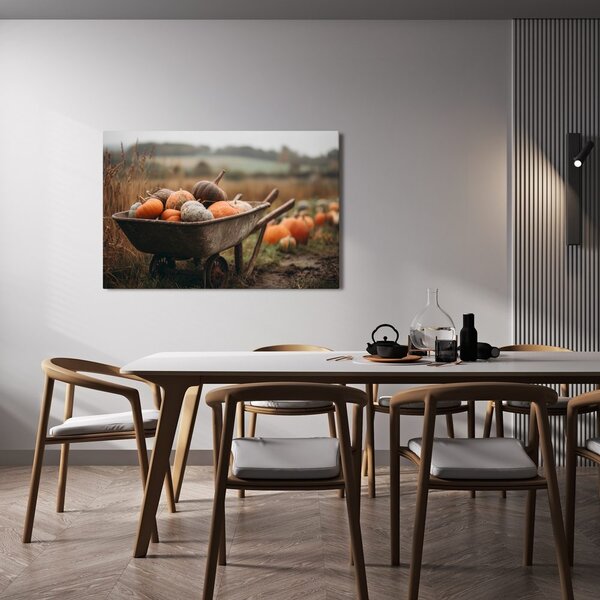 Quadro su tela – Raccolta autunnale di zucche
