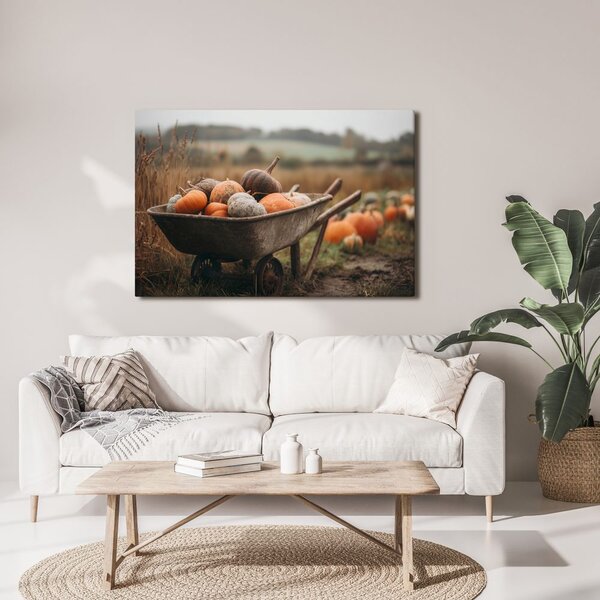 Quadro su tela – Raccolta autunnale di zucche