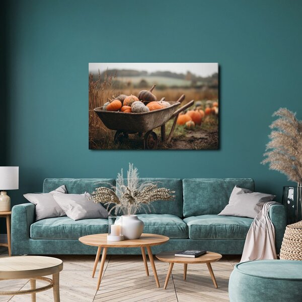 Quadro su tela – Raccolta autunnale di zucche