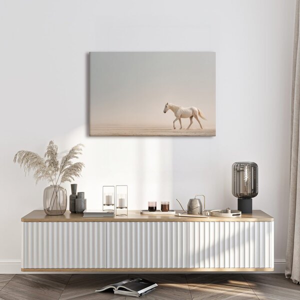 Quadro su tela – Cavallo bianco nel deserto