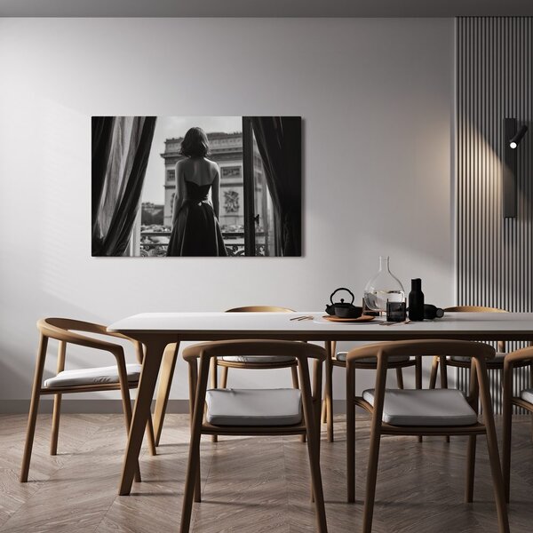 Quadro su tela – Affascinante ragazza in appartamento parigino