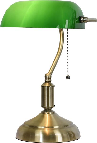Clayre & Eef Lampada da tavolo Banker 27x17x41 cm Metallo color oro verde