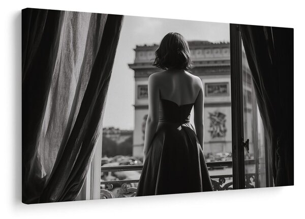 Quadro su tela – Affascinante ragazza in appartamento parigino