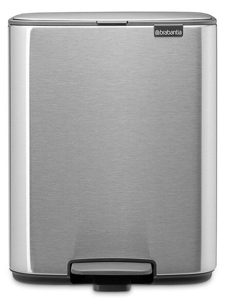 Cestino per la spazzatura color argento opaco in acciaio con pedale 12 l Bo – Brabantia