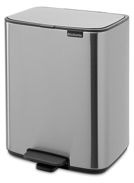 Cestino per la spazzatura color argento opaco in acciaio con pedale 12 l Bo – Brabantia