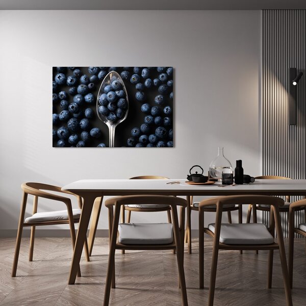 Quadro su tela – Mirtilli su un cucchiaio
