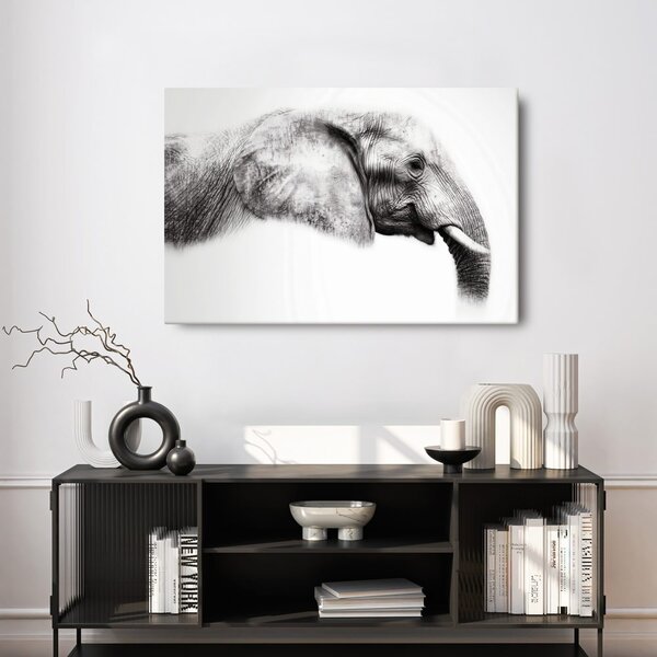 Quadro su tela – Profilo elegante di elefante
