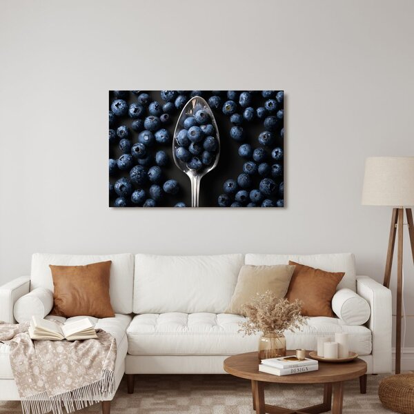 Quadro su tela – Mirtilli su un cucchiaio