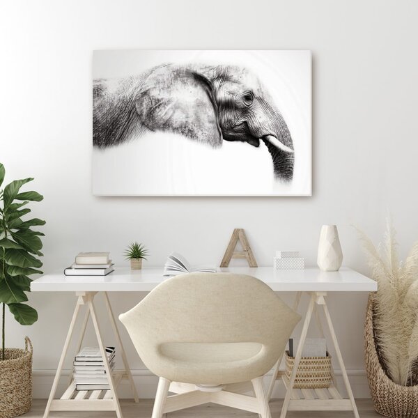Quadro su tela – Profilo elegante di elefante