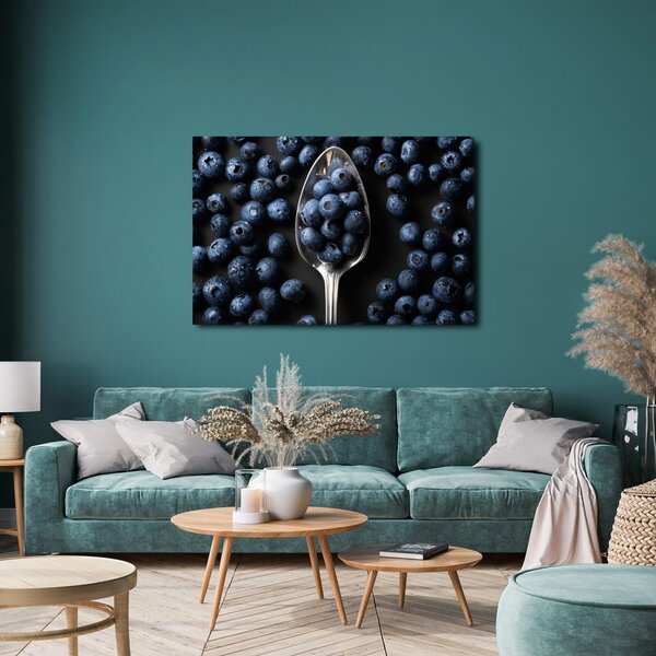 Quadro su tela – Mirtilli su un cucchiaio
