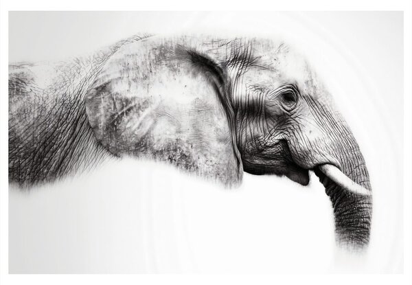 Quadro su tela – Profilo elegante di elefante