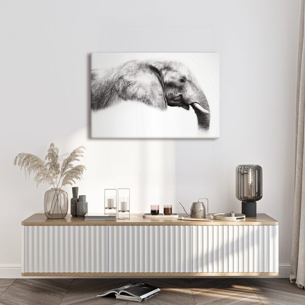 Quadro su tela – Profilo elegante di elefante