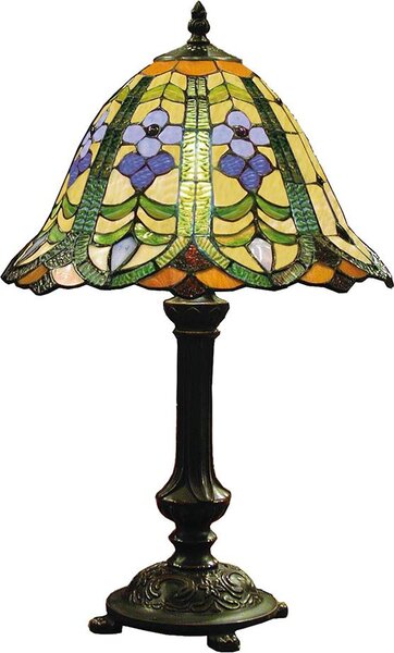 Lampada da tavolo Tiffany Clayre & Eef Ø 30x48 cm Fiore di vetro verde blu