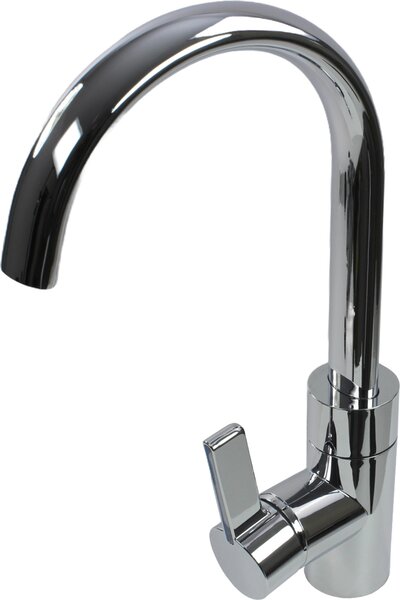 Rubinetto miscelatore monocomando Lucca ovale caravan camper barca + interruttore cromo