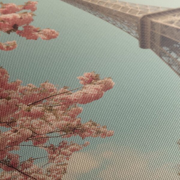 Quadro su tela – Torre eiffel in fiore rosa