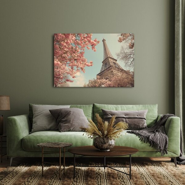Quadro su tela – Torre eiffel in fiore rosa