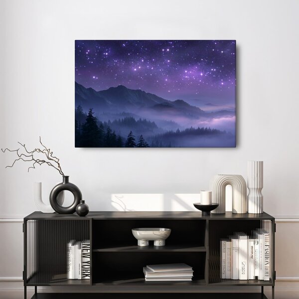 Quadro su tela – Notte stellata sopra le montagne