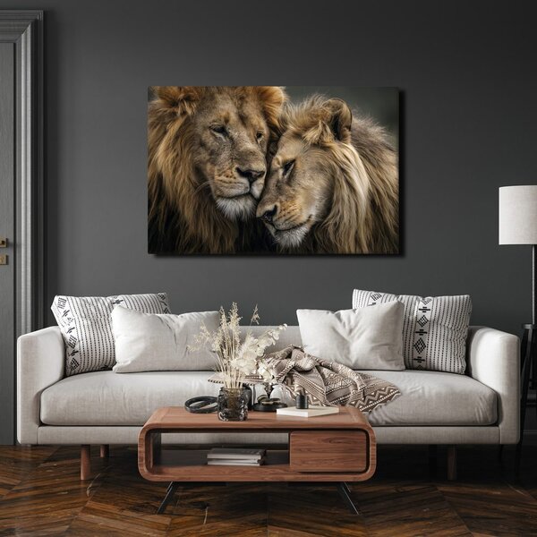 Quadro su tela – Amore leonino nella natura selvaggia