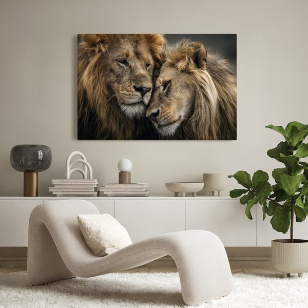 Quadro su tela – Amore leonino nella natura selvaggia