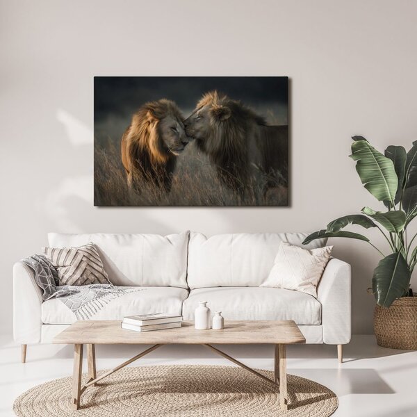 Quadro su tela – Leoni nella savana africana