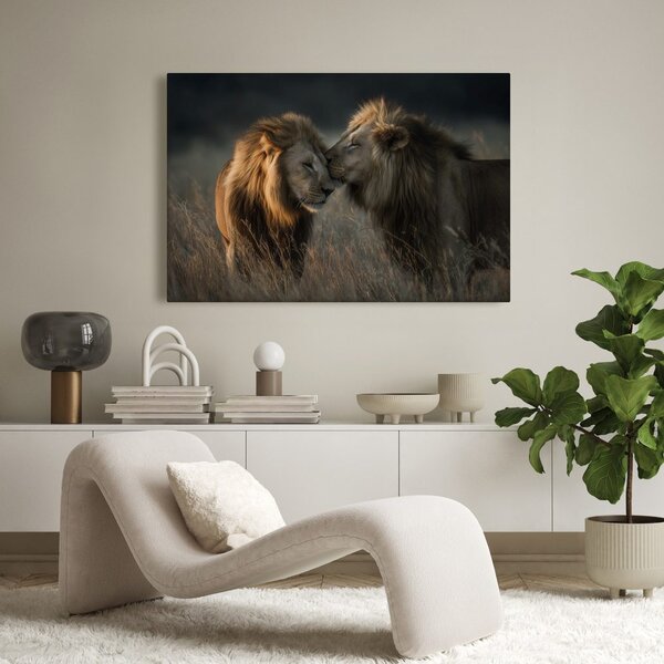 Quadro su tela – Leoni nella savana africana