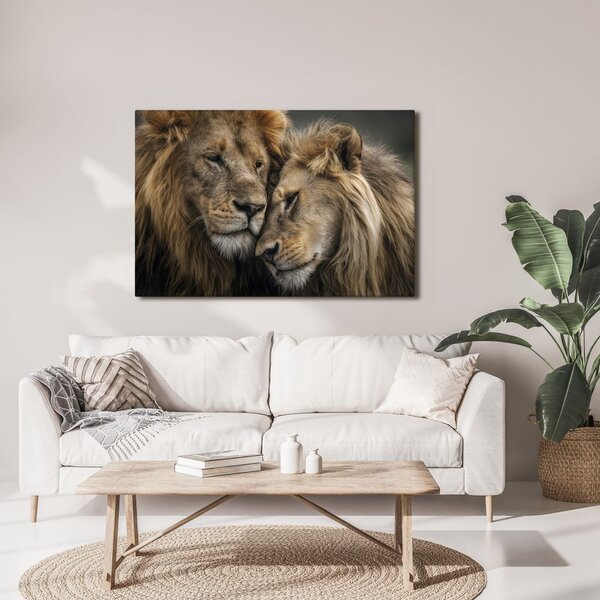 Quadro su tela – Amore leonino nella natura selvaggia