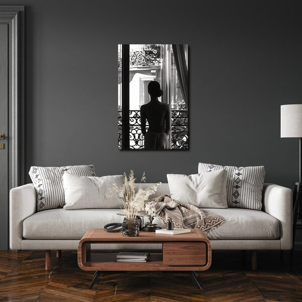 Quadro su tela – Sagoma alla finestra